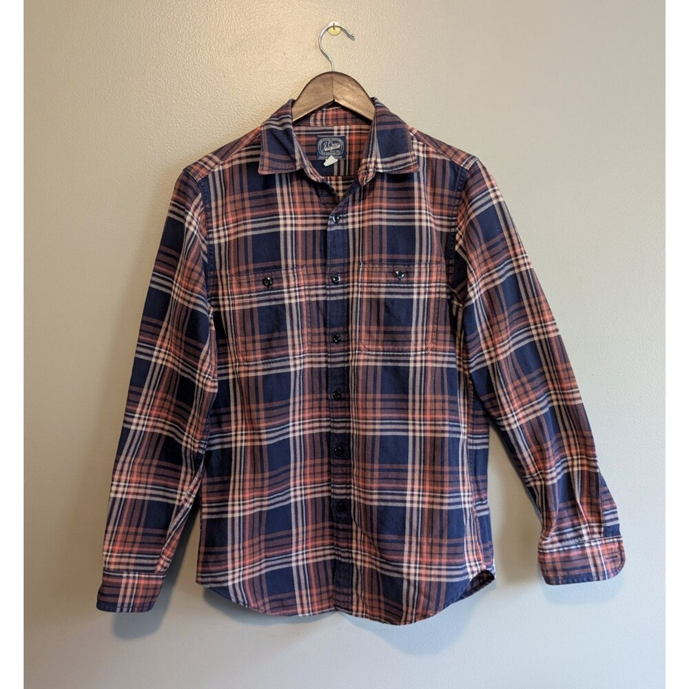 J.Crew New York Men’s Small Plaid Button-Up Shirt Heavyweight Cotton LS